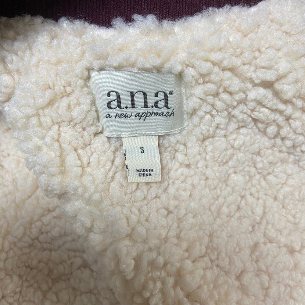 a.n.a Midweight Sherpa Lined Bomber Jacket in Port Wine, Sz S -- NWT - Picture 4 of 11